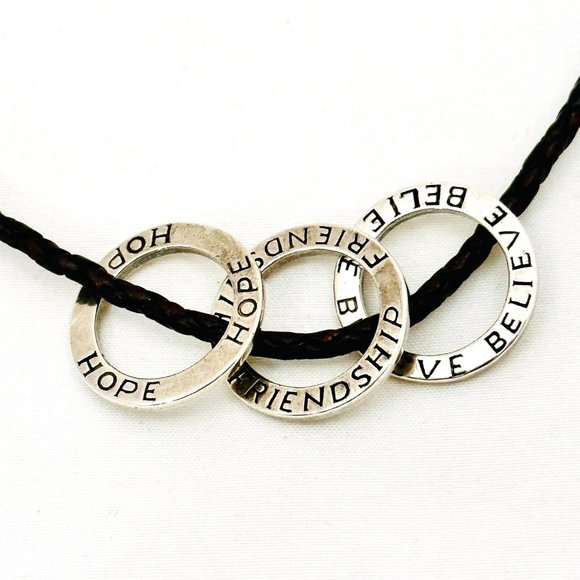 Silpada Friendship/Hope/Believe Sterling Necklace S1622 Retired - Picture 5 of 6